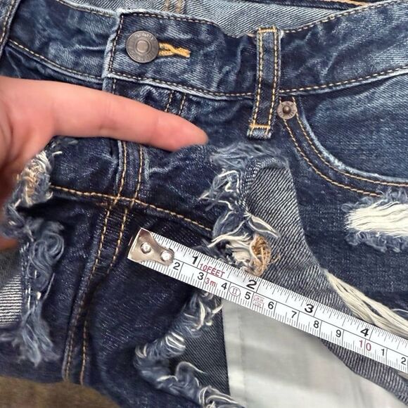 Vintage y2k Abercrombie & fitch distressed dark wash micro shorts - Picture 4 of 6